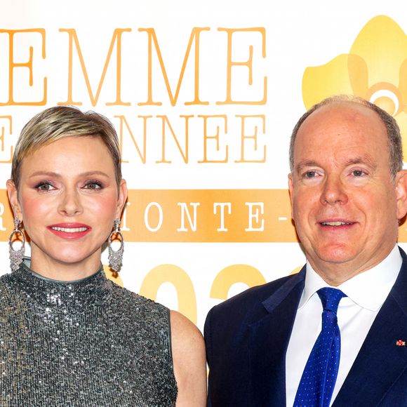 La princesse Charlene de Monaco et le prince Albert II de Monaco lors de la 11ème édition du prix "Monte-Carlo - Femme de l'année", à l'hotel Hermitage à Monaco, le 24 mars 2023. © Claudia Albuquerque/Bestimage