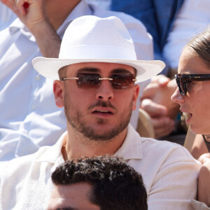 Amandine Petit et Julien Georges dans les tribunes lors des Internationaux de France de Tennis de Roland Garros 2023. Paris, le 29 mai 2023. © Jacovides / Moreau / Bestimage 