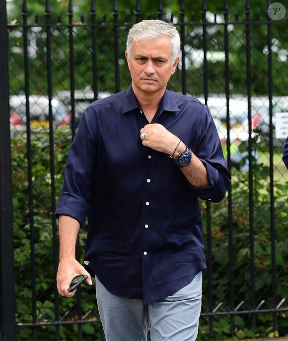 José Mourinho arrive à Wimbledon à Londres, le 12 juillet 2019.