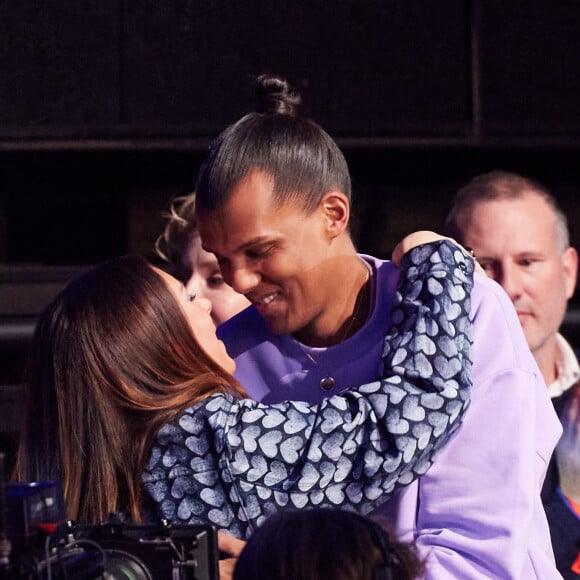 Exclusif - Stromae avec sa femme Coralie Barbier en backstage de la 38ème cérémonie des Victoires de la musique à la Seine musicale de Boulogne-Billancourt, France, le 10 février 2023. © Moreau-Veren/Bestimage 