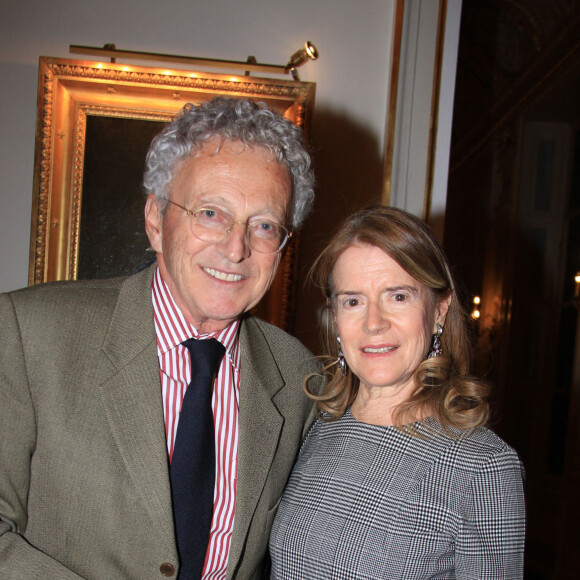 Exclusif - Nelson Monfort et sa femme Dominique lors du cocktail champagne Napoléon au palais Vivienne à Paris, France. © Philippe Baldini/Bestimage