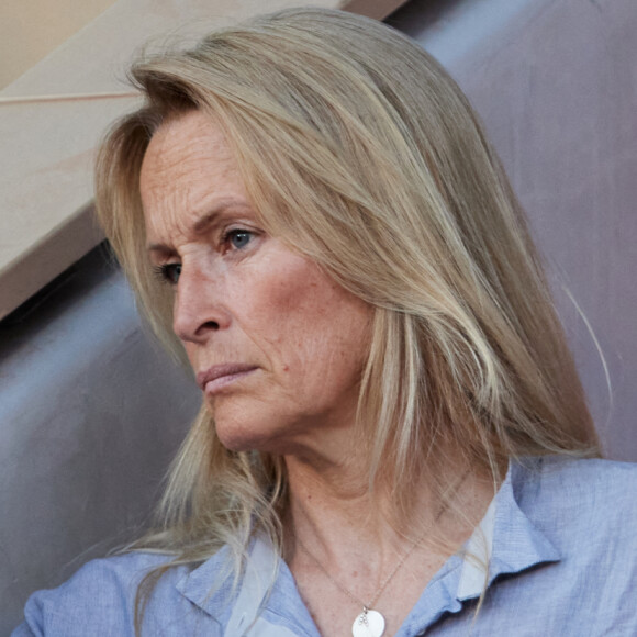 Estelle Lefébure et son fils Giuliano Ramette en tribunes lors des Internationaux de France de tennis de Roland Garros 2023, à Paris, le 6 juin 2023. © Jacovides-Moreau/Bestimage