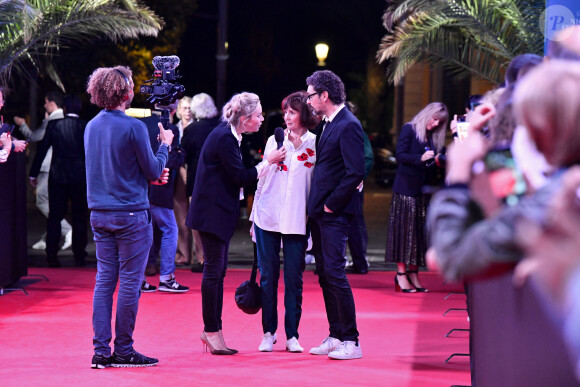 David Foenkinos et Sabine Azéma arrivant à la projection du 8 octobre lors de la 4ème édition du festival Cinéroman à Nice au cinéma Pathé Gare Sud. © Bruno Bebert / Bestimage