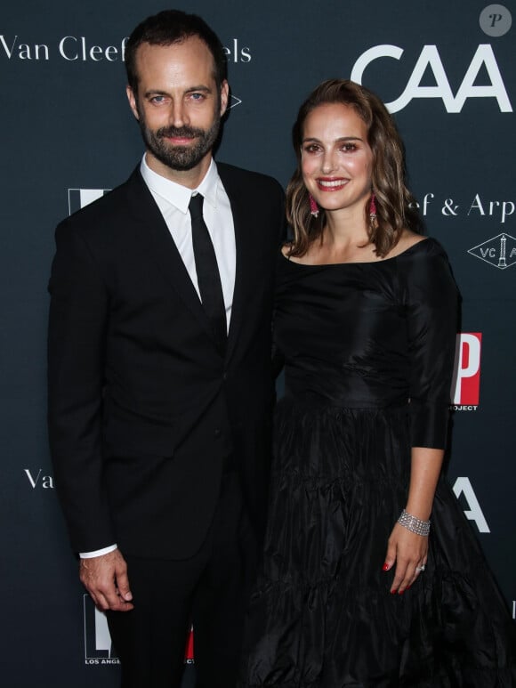 Benjamin Millepied et sa femme Natalie Portman (robe Dior) - Les célébrités arrivent à la soirée "Dance Project Gala" à Los Angeles le 7 octobre 2017. 