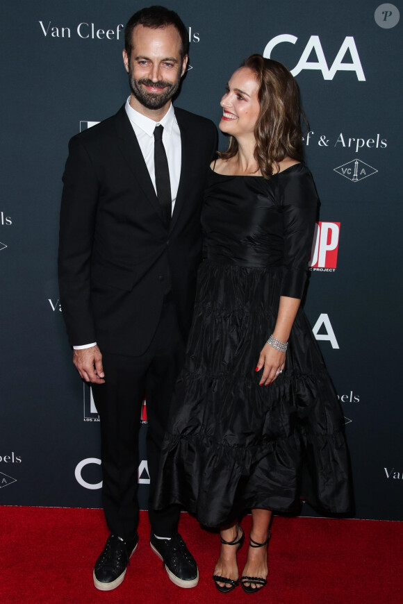 Benjamin Millepied et sa femme Natalie Portman (robe Dior) - Les célébrités arrivent à la soirée "Dance Project Gala" à Los Angeles le 7 octobre 2017. 