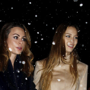 Roxana Sursock et Beatrice Borromeo - Arrivees des invites au mariage religieux de Andrea Casiraghi et Tatiana Santo Domingo en l'eglise de Rougemont, le 1er fevrier 2014. 