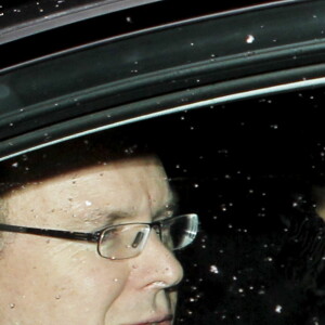 Le prince Albert II de Monaco et Charlotte Casiraghi - Arrivees des invites au mariage religieux de Andrea Casiraghi et Tatiana Santo Domingo en l'eglise de Rougemont, le 1er fevrier 2014. 