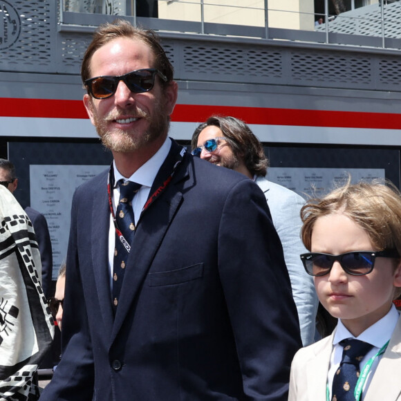 Andrea Casiraghi, sa femme Tatiana Santo Domingo et leur fils et Sacha Casiraghi - La famille princière de Monaco lors du 80ème Grand Prix de Monaco de Formule 1 à Monaco le 28 mai 2023. © Claudia Albuquerque/Bestimage 