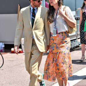 Andrea Casiraghi et sa femme Tatiana Santo Domingo - La famille princière de Monaco assiste aux séances d'essais qualificatives du 80ème Grand Prix de Monaco de Formule 1 à Monaco le 27 mai 2023. © Bruno Bebert/Bestimage 