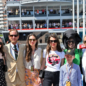 Ben-Sylvester Strautmann et sa compagne la princesse Alexandra de Hanovre, Andrea Casiraghi, sa femme Tatiana Santo Domingo, Charlotte Casiraghi, son fils Raphael Elmaleh, Khadja Nin, son mari Jacky Ickx et Sacha Casiraghi - La famille princière de Monaco assiste aux séances d'essais qualificatives du 80ème Grand Prix de Monaco de Formule 1 à Monaco le 27 mai 2023. © Bruno Bebert/Bestimage 