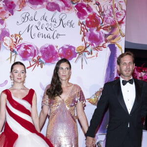 La princesse Alexandra de Hanovre et Ben-Sylvester Strautmann, Andrea Casiraghi et Tatiana Santo Domingo lors du Bal de la Rose 2022 au Sporting Club de Monaco en faveur de la Fondation Princesse Grace le 8 juillet 2022. © Cyril Moreau / Pool Monaco / Bestimage 