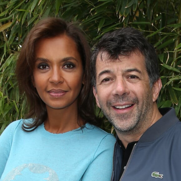 Karine Le Marchand et Stéphane Plaza - People au village des Internationaux de France de tennis de Roland Garros à Paris. Le 1er juin 2015.