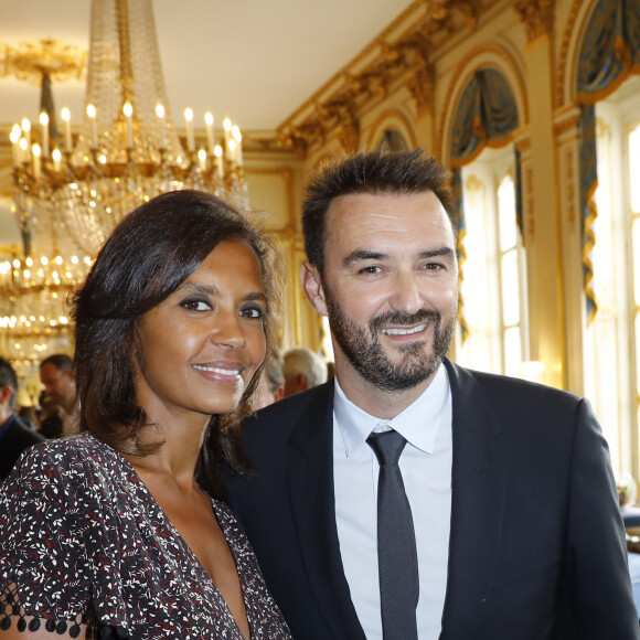 Karine Le Marchand, Cyril Lignac - Cérémonie de remise des insignes de Commandeur dans l'Ordre des Arts et des Lettres à Pierre Hermé et de Chevalier dans l'Ordre des Arts et des Lettres à David Sinapian au Ministère de la Culture à Paris, le 23 septembre 2019. © Marc Ausset-Lacroix/Bestimage 