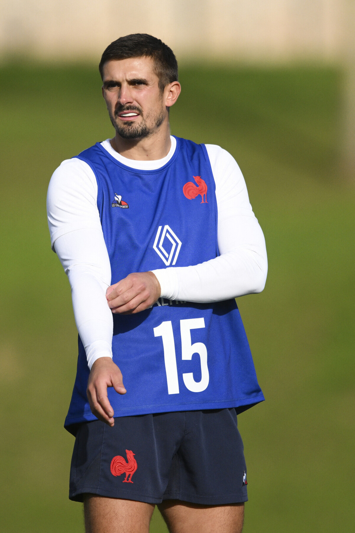 Maillot De Rugby D'Entrainement Du XV De France Saison Porté 2014/2015 T 4/M