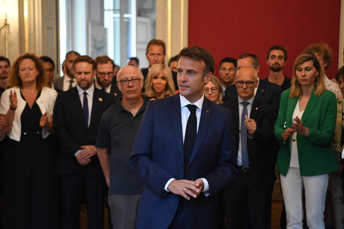 Photo : Le président de la République Emmanuel Macron et sa femme la ...