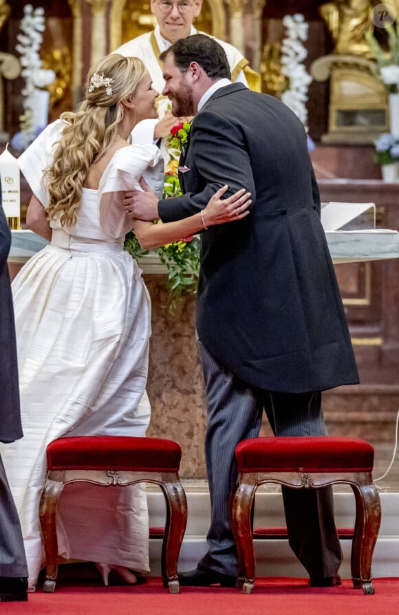 Le comte Lukas von Hartig, père d ela mariée - Mariage religieux du prince Johann Wenzel de Liechtenstein et de la comtesse Felicitas von Hartig en l'église des Servites de Vienne le 10 juin 2023. 