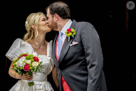 Le comte Lukas von Hartig, père d ela mariée - Mariage religieux du prince Johann Wenzel de Liechtenstein et de la comtesse Felicitas von Hartig en l'église des Servites de Vienne le 10 juin 2023. 