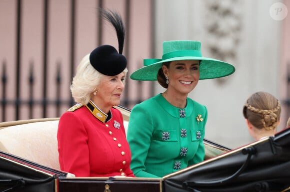 La reine Camilla et Kate Middletonlors du Trooping the Colour à Londre le 17 juin 2023. Photo by Stephen Lock / i-Images/ABACAPRESS.COM