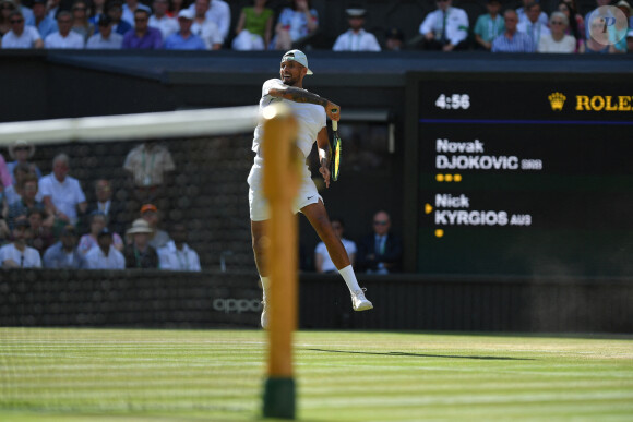 Finale du tournoi de Wimbledon "Novak Djokovic - Nick Kyrgios (4/6 - 6/3 - 6/4 - 7/6)", le 10 juillet 2022.