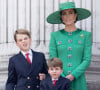 Lors de la parade Trooping The Colours
e prince George, le prince Louis, Kate Catherine Middleton, princesse de Galles - La famille royale d'Angleterre sur le balcon du palais de Buckingham lors du défilé "Trooping the Colour" à Londres. Le 17 juin 2023