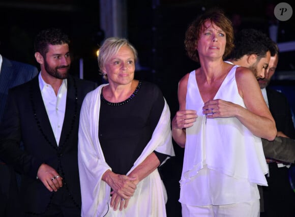 Muriel Robin et sa femme Anne Le Nen - 9e gala étoilé Patrick Mouratoglou au profit de la Fondation Champ'seed à la Mouratoglou Academy. Le 18 juin 2023.