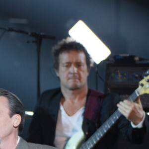 Slimane (Slimane Nebchi), Florent Pagny, Yarol Poupaud pendant l'hommage à Johnny Hallyday - 33ème Cérémonie des Victoires de la Musique à la Seine musicale de Boulogne-Billancourt, France, le 9 février 2018. © Coadic Guirec/Bestimage  33rd Victoires de la Musique, the annual French music awards ceremony, at the Seine Musicale concert hall in Boulogne-Billancourt, near Paris, France, on February 9, 2018. 