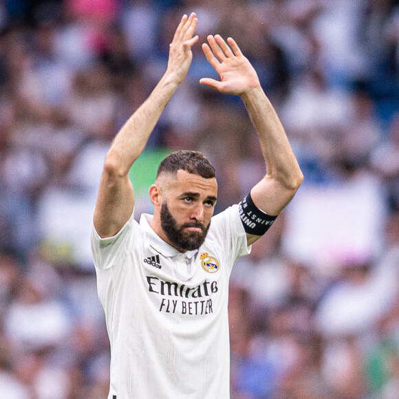 Karim Benzema très ému lors de son dernier match avec le Real Madrid au stade Santiago Bernabeu, le 4 juin 2023. © Agencialof/Action Plus Sports via Zuma Press/Bestimage