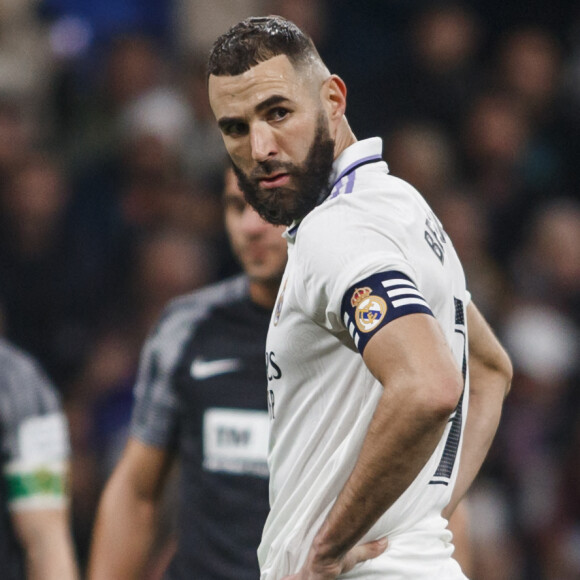 Karim Benzema a inscrit deux penaltys contre Elche (4-0), ses 229ème et 230ème buts en Liga avec le Real Madrid le 15 février 2023.