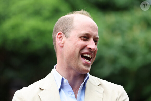 Et il s'est éclaté ! 
Le prince William, prince de Galles, lors d'une visite à l'association Reach Up Youth au centre Verdon Recreation à Sheffield, Royaume-Uni, le 27 juin 2023.