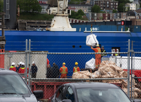 Les débris du "Titan" retrouvés et ramenés sur terre. Photo de Paul Daly/CP/ABACAPRESS.COM