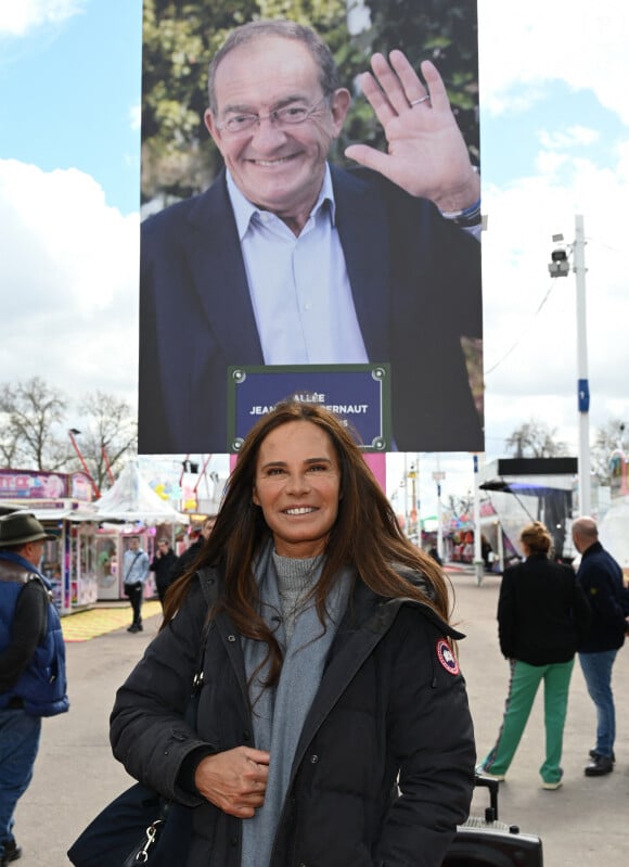 Nathalie Marquay-Pernaut (Miss France 1987) lors de l'inauguration de l'Allée Jean-Pierre Pernaut à la Foire du Trône (fête foraine parisienne) sur la pelouse de Reuilly dans le bois de Vincennes du 12ème arrondissement de Paris, France, le 1er avril 2023. © Coadic Guirec/Bestimage