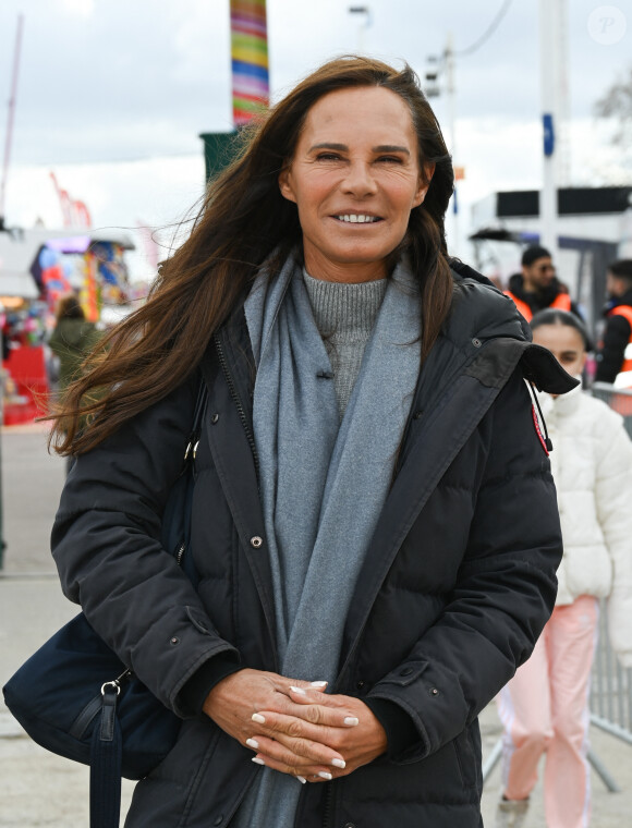 Nathalie Marquay-Pernaut (Miss France 1987) lors de l'inauguration de l'Allée Jean-Pierre Pernaut à la Foire du Trône (fête foraine parisienne) sur la pelouse de Reuilly dans le bois de Vincennes du 12ème arrondissement de Paris, France, le 1er avril 2023. © Coadic Guirec/Bestimage