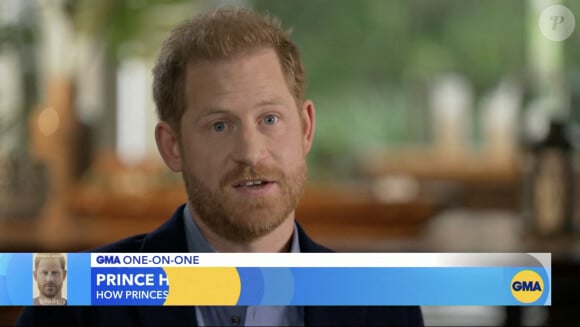 Le prince Harry a en revanche évoqué sa mère durant son discours
Images de l'émission "Good Morning America" avec le prince Harry. © JLPPA/Bestimage 