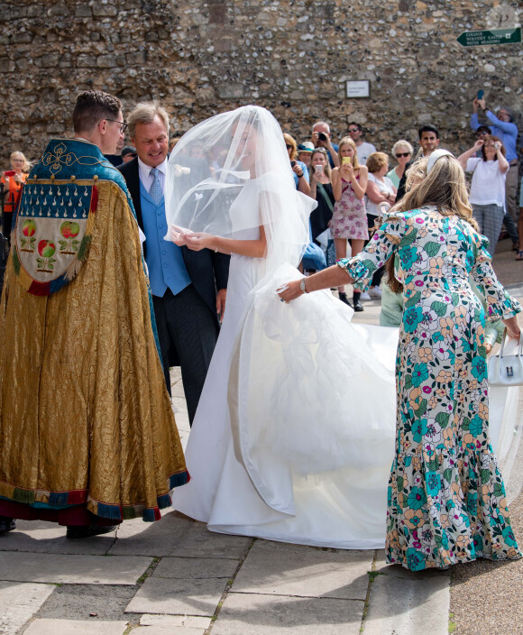 Lady Tatiana Mountbatten - Les invités arrivent au mariage de Lady Tatiana Mountbatten et Alick Dru à la cathédrale de Winchester, le 23 juillet 2022. Lady Tatiana Mountbattent est une cousine éloignée de la reine Elisabeth II d'Angleterre. 