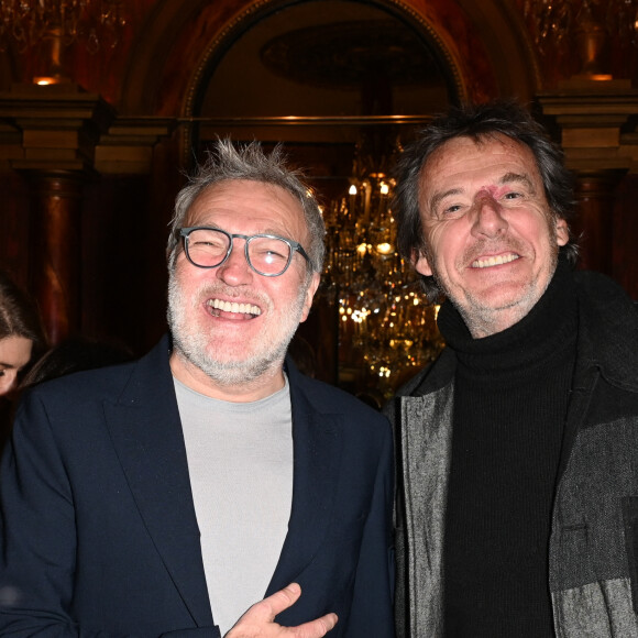 Exclusif - Laurent Ruquier et Jean-Luc Reichmann - 100ème de la pièce "Je préfère qu'on reste ensemble" au Théâtre des Variétés à Paris le 12 janvier 2023. © Coadic Guirec/Bestimage