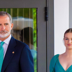 Le roi Felipe VI d'Espagne, la princesse Leonor - Le roi Felipe VI d'Espagne, la reine Letizia, la princesse Leonor et la princesse Sofia ont assisté à la remise des Prix de la Fondation de la princesse de Gérone 2023. Caldes de Malavella, Gérone - 5 juillet 2023.