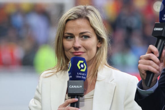 Laure Boulleau (Canal+) lors du match RC Lens - Olympique de Marseille, stade Bollaert-Delelis, le 6 mai 2023 lors du match de championnat de Ligue 1 Uber Eats opposant le RC Lens à l'Olympique de Marseille au stade Bollaert-Delelis à Lens, France, le 7 mai 2023. Lens won 2-1. © Laurent Sanson/Panoramic/Bestimage