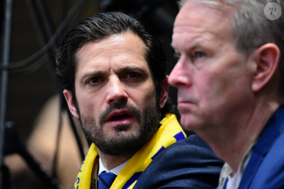 Le prince Carl Philip de Suède et l'ambassadeur de Suède en France Håkan Åkesson assistent à la finale des Bocuse d'Or au Sirha 2023 à Lyon le 22 janvier 2023. © Romain Doucelin / Bestimage