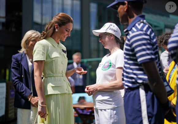 La princesse de Galles lors d'une visite pour le 13e jour du tournoi de Wimbledon ce samedi 15 juillet. © Bestimage