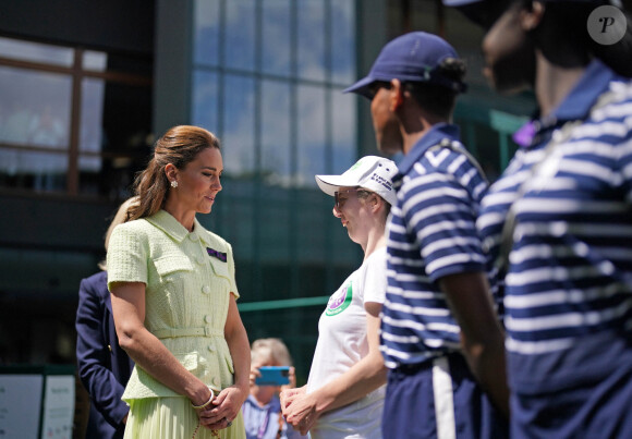 La princesse de Galles lors d'une visite pour le 13e jour du tournoi de Wimbledon ce samedi 15 juillet. © Bestimage