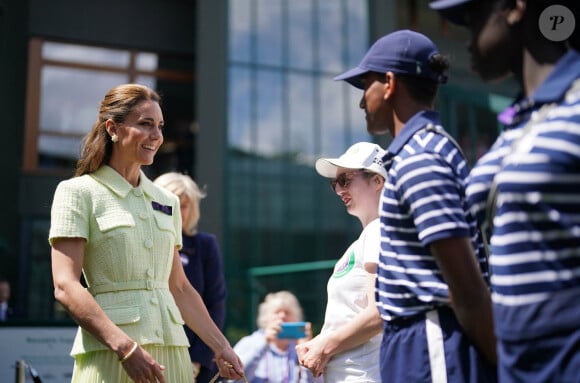 La princesse de Galles lors d'une visite pour le 13e jour du tournoi de Wimbledon ce samedi 15 juillet. © Bestimage