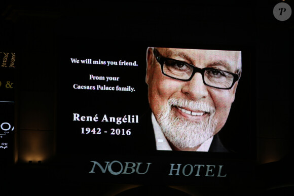 Le Caesars Palace rend hommage à René Angelil (mari de Céline Dion) à Las Vegas le 16 janvier 2016 