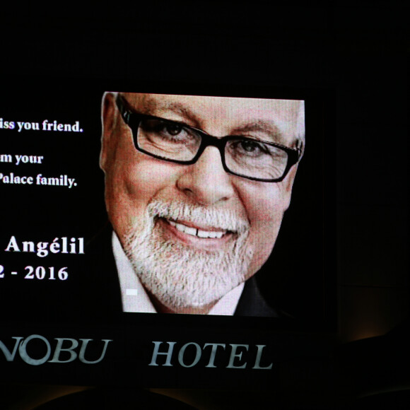 Le Caesars Palace rend hommage à René Angelil (mari de Céline Dion) à Las Vegas le 16 janvier 2016 