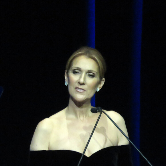 Céline Dion assiste à la cérémonie en hommage à son mari René Angélil, intitulée "Celebration of Life" avec son fils aîné René-Charles au Caesars Palace de Las Vegas le 3 février 2016.