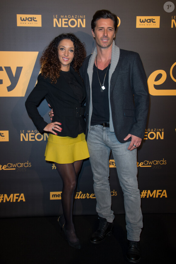 Emmanuelle Rivassoux et son compagnon - Cérémonie des Melty Future Awards 2015 au Grand Rex à Paris le 28 janvier 2015.