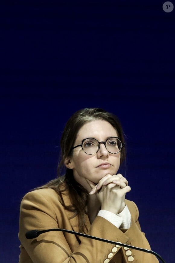 Aurore Bergé, députée LREM - Conseil national de Renaissance, à Paris, le 15 avril 2023. © Stéphane Lemouton/Bestimage 