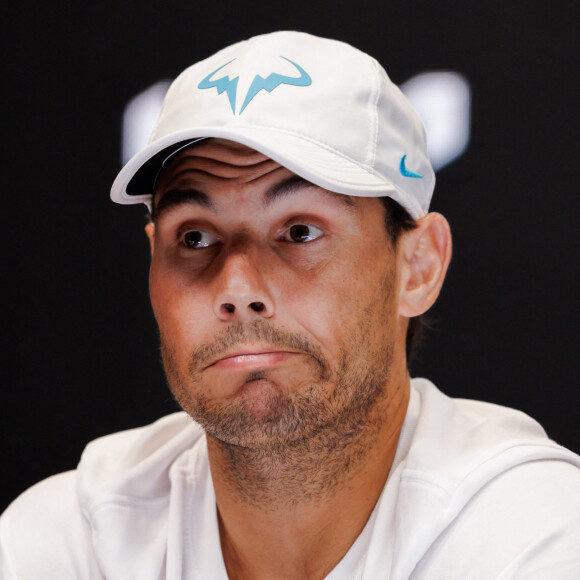 Rafael Nadal en conférence de presse lors du tournoi de l'Open d'Australie à Melbourne, le 18 janvier 2023. © Sydney Low/CSM via Zuma Press/Bestimage