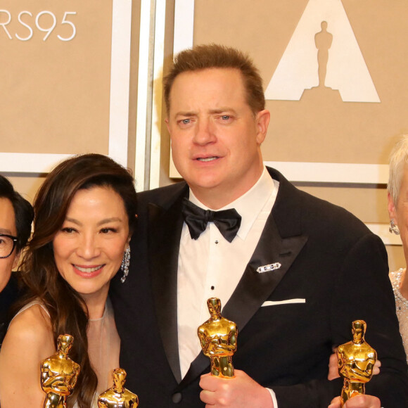 Ke Huy Quan, Michelle Yeoh, Brendan Fraser, Jamie Lee Curtis - 95e édition de la cérémonie des Oscars à Los Angeles, le 12 mars 2023.