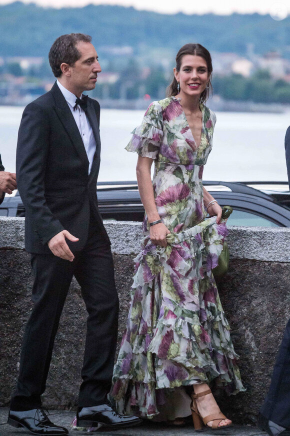 Charlotte Casiraghi et son compagnon Gad Elmaleh - Arrivées pour la soirée de mariage de Pierre Casiraghi et Beatrice Borromeo au château Rocca Angera (château appartenant à la famille Borromeo) à Angera sur les Iles Borromées, sur le Lac Majeur, le 1er août 2015.