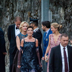 La princesse Caroline de Hanovre et guests - Arrivées pour la soirée de mariage de Pierre Casiraghi et Beatrice Borromeo au château Rocca Angera (château appartenant à la famille Borromeo) à Angera sur les Iles Borromées, sur le Lac Majeur, le 1er août 2015.